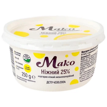 Маргарин м'який Мако Ніжний 25% 250г