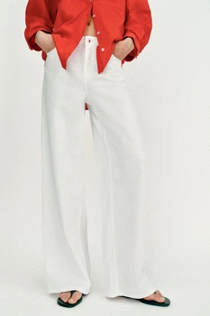 Джинси z1975 loose wide leg із середньою посадкою Zara 5862/069 S/36 Білі (0586206925036)