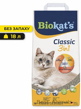 Бентонітовий наповнювач Biokat's Біокетс для котячого туалету без аромату 18 л (4002064613789)