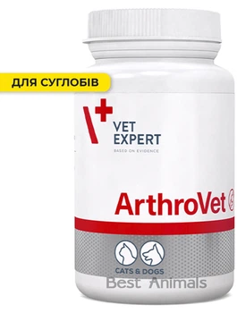 Харчова добавка VetExpert ArthroVet для підтримання здоров’я хрящів і суглобів у котів і собак, 90 таблеток (5907752658228)