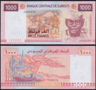 Банкнота Джибути 1000 франк 2005(21) г. UNC