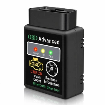 Автосканер диагностический OBD Advanced Bluetooth, OBD2 сканер для диагностики авто, ELM327 с индикацией, v1.5
