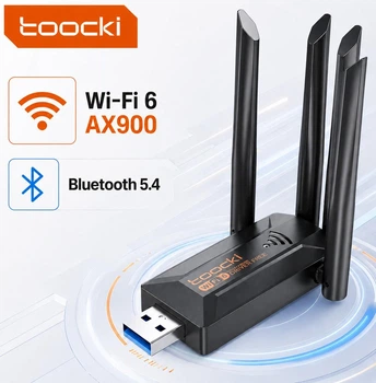 WIFI6 адаптер AX900 + Bluetooth 5.4 USB 3.0 Toocki TB07A USB 4 антенны