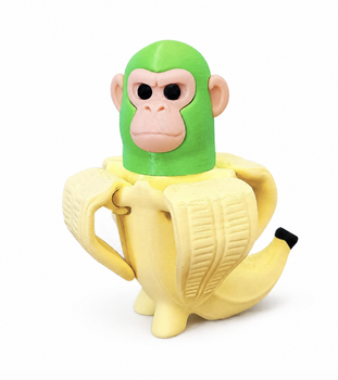 Рухома Brainrot іграшка Chimpanzini Bananini зелена з жовтим.