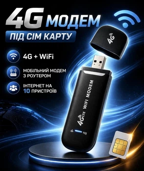 4G LTE USB-модем с Wi-Fi — компактный мобильный роутер для дома, офиса, автомобиля и путешествий