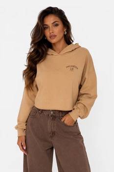 Кофта женская однотонная коричневого цвета Fashion размер 42-44 (217739)