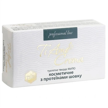 Туалетное твердое мыло Ti Amo Crema Косметическое с протеинами шелка 115 г