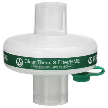 Фільтр дихальний тепло-вологообмінний та вірусо-бактеріальний Intersurgical Clear-Therm 3 дорослий з портом Luer Lock, 1541000