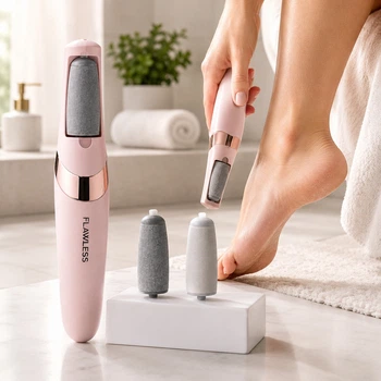 Электрическая пемза для пяток Flawless Pedi RD-9021 аккумуляторная, роликовая пила для удаления мозолей и огрубевшей кожи