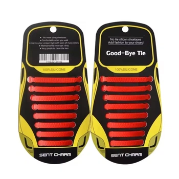 Шнурки для обуви FASTLACES L12 без завязывания красный (Red)