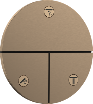 Переключатель на 3 потребителя СМ HANSGROHE SHOWER SELECT 15558140, шлифованная бронза