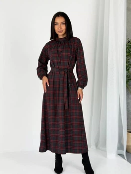 Елегантна довга жіноча сукня в клітинку casual INNOE 2701313-6, р. 48-50 Сірий