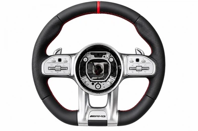 Руль AMG 2018-Style (черный -2026 красный, 3pin) для Mercedes C-сlass W205 2014-2021 гг