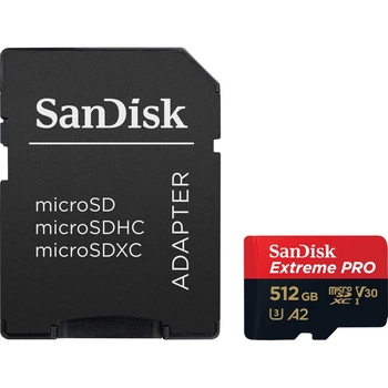 Карта пам'яті SanDisk microSDXC Extreme Pro 512GB UHS-I U3 V30 A2 + SD Adapter (SDSQXCD-512G-GN6MA) [174433]
