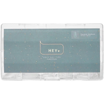 HEYLOVE Gel Tips Square Medium Гелеві тіпси для швидкого нарощування середній квадрат, 500 шт