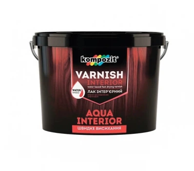 Лак інтер'єрний Kompozit AQUA INTERIOR глянцевий 10л