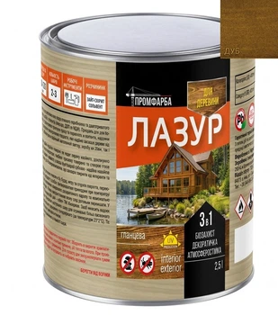 Лазур для деревини ПРОМФАРБА дуб 2.5л