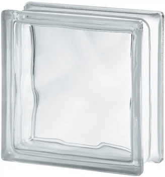 Стеклоблок бесцветный "Волна" матовый с 1-ой стороны Clear Wave Sahara 1S 1919/8