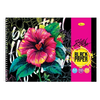 Скетчбук "BLACK Flowers rainbow" СБЧ-А4-24-3 А4 24 листа