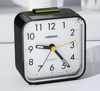 Будильник HERMIC Analog für Tiefschläfer (для міцносплячих), кварцовий, квадратний