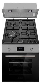 Комплект Gunter&Hauer: Духова шафа EOM 857 BTEL + Варильна поверхня газова GH 609 B + Витяжка ATALA 60 IX