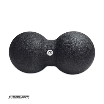 Масажний м'ячик подвійний EasyFit 24 х 12 см чорний (EPP-м'яч для МФР та йоги, м'ячик-масажер для спини, ніг, рук, шиї та стоп)
