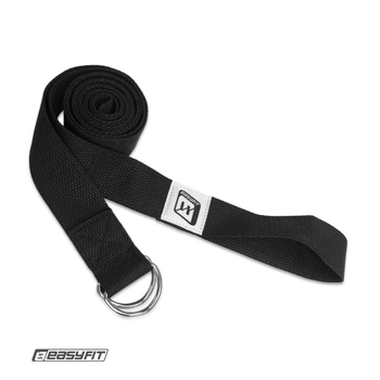 Ремень для йоги EasyFit с петлей (черный) w-6612