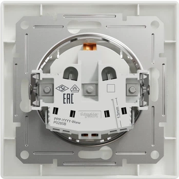Розетка з кришкою з заземленням Schneider Electric Asfora Біла EPH3100121