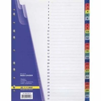 Разделитель страниц Buromax numeric, 31 dividers