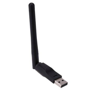 USB WiFi адаптер RT 7601 черный компактный с внешней антенной для ресивера и доступа к интернету
