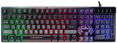 Клавиатура проводная REAL-EL Comfort 7090 Backlit USB Black (EL123100031)