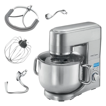 Кухонный комбайн ProfiCook PC-KM 1096, 1500 Вт, чаша 10 л, 8 скоростей, 4 насадки