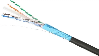 Kabel EXTRALINK CAT6 FTP (F/UTP) V2 sieciowy skrętka 305 m Czarny (5903148910079)