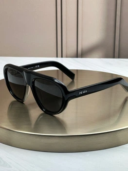 Солнцезащитные очки Prada SPR C05 черные авиаторы ацетат темная линза унисекс оригинал