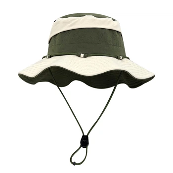 Панама туристическая водостойкая с широкими полями UPF 50+ Beige and Green