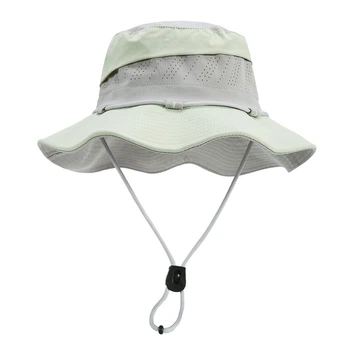 Панама туристическая водостойкая с широкими полями UPF 50+ Gray and Green