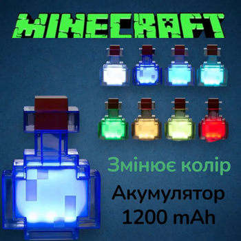 Minecraft brownstone bottle ночник зелье светодиодная USB лампа которая меняет цвет
