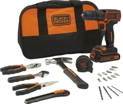 Wiertarko-wkrętarka Black+Decker z akumulatorem 1.5 Ah (BDCDC18HTSA-QW)