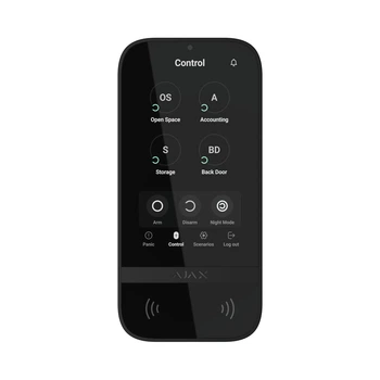 Беспроводная клавиатура с сенсорным экраном Ajax KeyPad TouchScreen черная