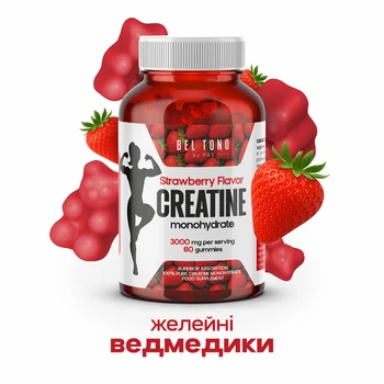 Креатин моногидрат Bel Tono Creatine Monohydrate Gummies 3000 мг (клубника)