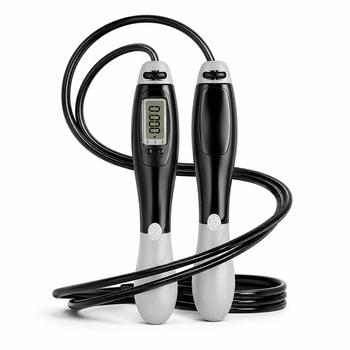 Скакалка скоростная EasyFit EF-1916-GY со счетчиком 2,8м Черно-серый