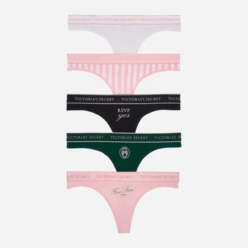 Набор трусиков танга женских Victoria's Secret 571578625 M 5 шт Розовый микс (1159863952)
