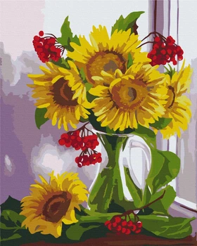 Картина по номерам Brushme Калиновые подсолнухи © Valentyna Ivanova 40x50 см BS53485