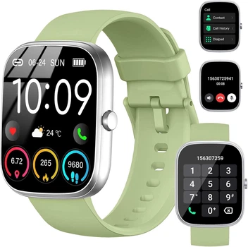 Смарт-часы Jugeman AMOLED с Bluetooth-звонками, 5ATM, пульсометром и 130+ спортивными режимами зеленый