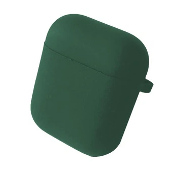 Чохол для AirPods 1/2 SILICONE CASE/MICROFIBER Dark green