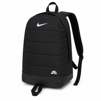Рюкзак черный Nike с белым логотипом, 18х47х33 см, 25 литр
