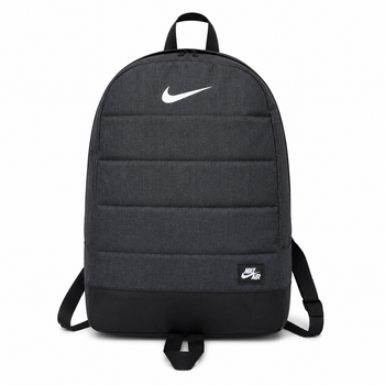 Рюкзак черный меланж Nike с белым логотипом, 18х47х33 см, 25 литр