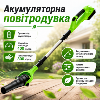 Аккумуляторная воздуходувка для уборки листьев в саду и во дворе