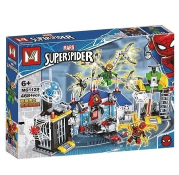 Детский игровой конструктор Mars Super Spider MG1128 «Лаборатория Доктора Осьминога и засада на Человека-паука», 468 деталей