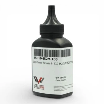 Тонер HP CLJ M252/277/452/477, Canon 045/046, 100г MAGENTA Welldo (WDTHM452M-100)